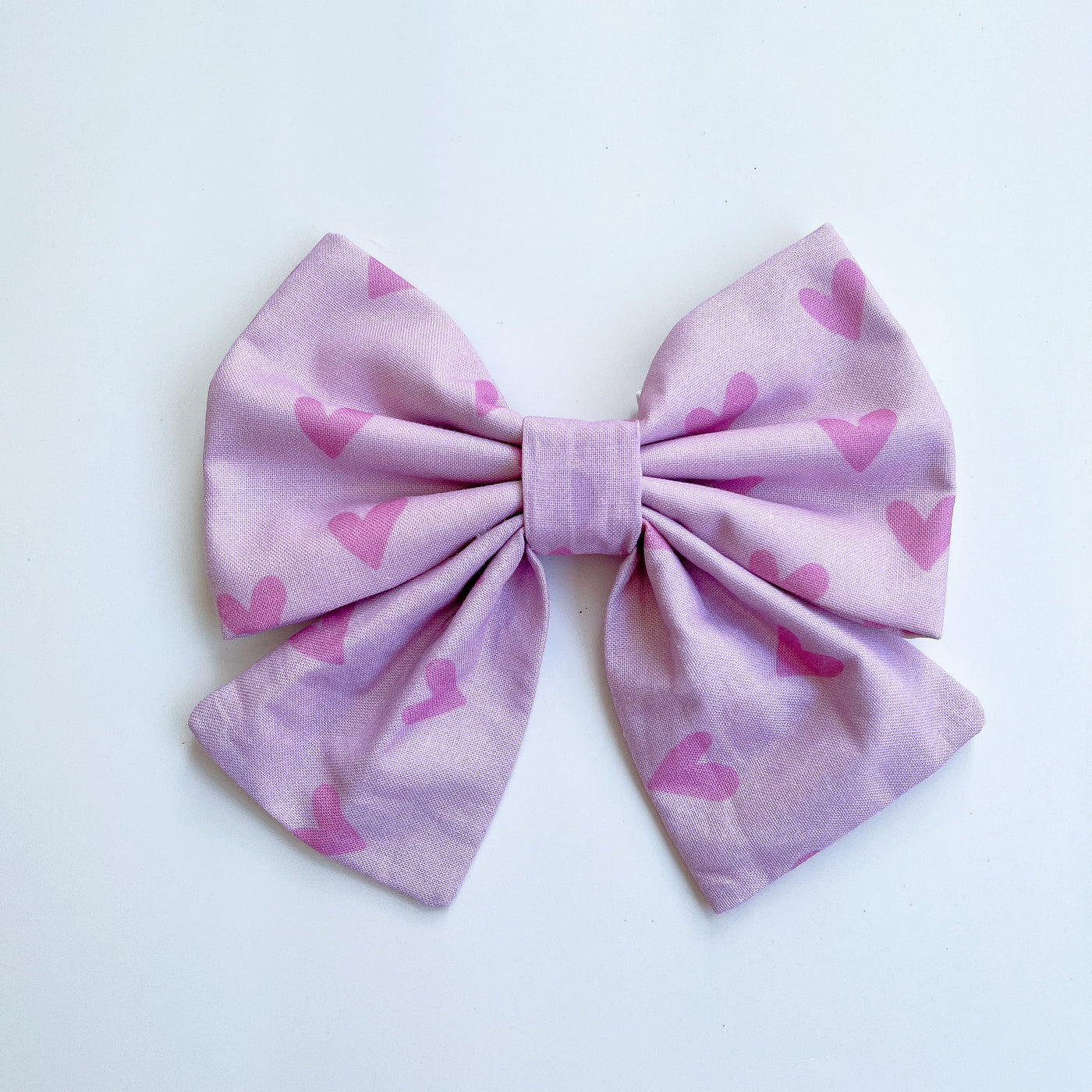Pink Heart Print Bow